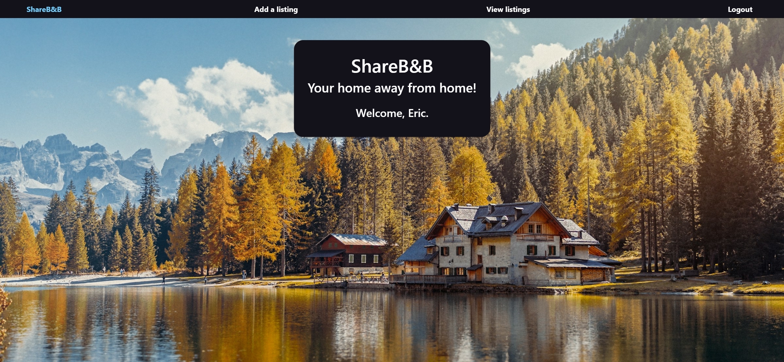 ShareB&B homepage